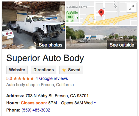 Superior Auto Body Shop Fresno California